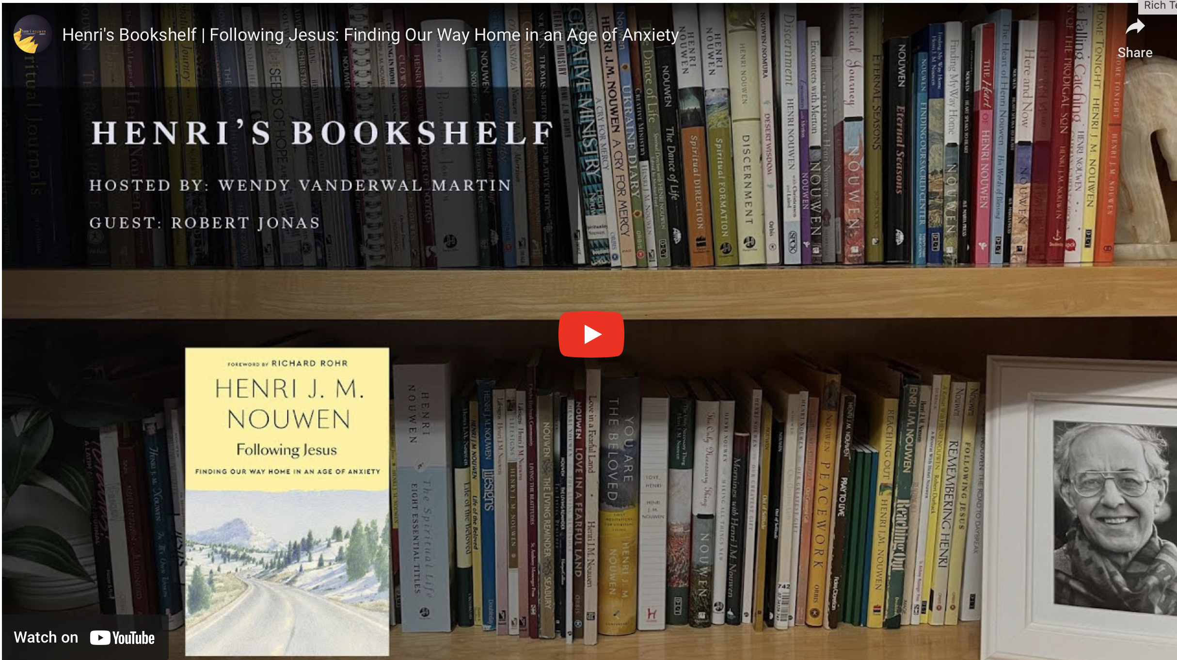 Robert A. Jonas interviewed at Henri Nouwen's Bookshelf